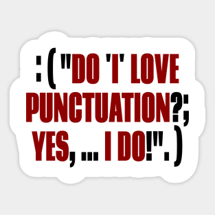 Funny Punctuation Grammar Sticker